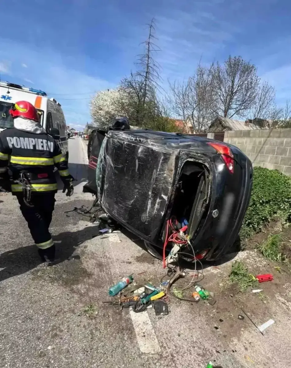 Accident E85: Răsturnare! 3 victime și blocaj total